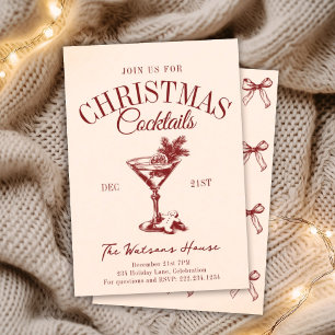 Invitación Navidades Fiesta de cócteles Club Social de vacaci