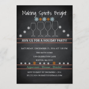 Invitación Navidades Fiesta de copos de nieve para el tablero