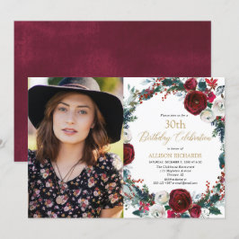 Invitación Navidades fiesta de cumpleaños foto de oro de Borg