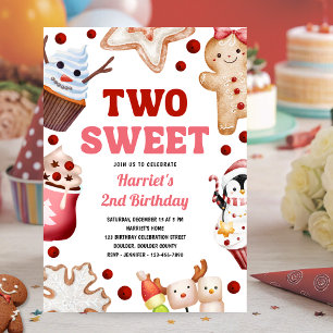 Invitación Navidades Fiesta de cumpleaños Rosa Dos Dulces
