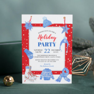 Invitación Navidades fiesta de feriado de invierno hace frío
