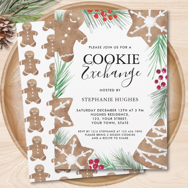 Invitación Navidades Fiesta de intercambio de cookies de vaca (Subido por el creador)