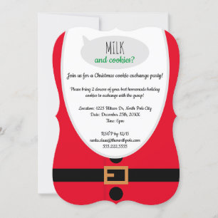 Invitación Navidades fiesta de intercambio de cookies plantil