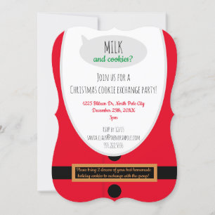 Invitación Navidades fiesta de intercambio de cookies plantil