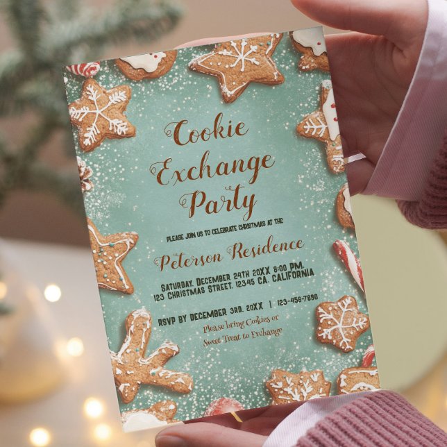 Invitación Navidades Fiesta de intercambio de dulces y cookie (Subido por el creador)