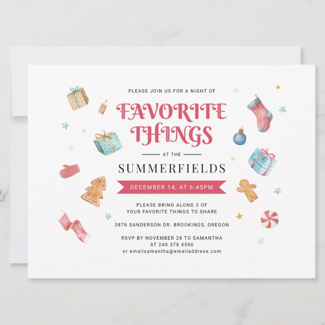 Invitación Navidades Fiesta de intercambio de regalos corpora (Anverso)