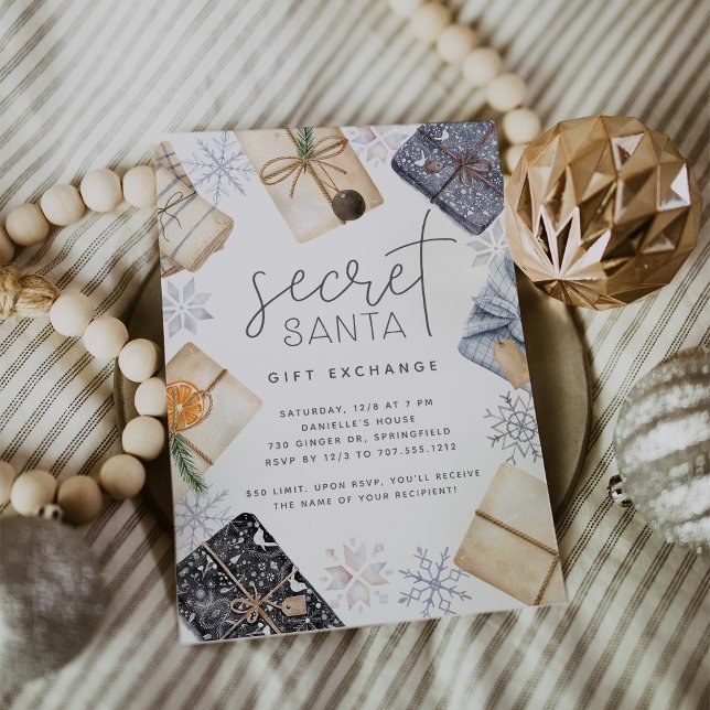 Invitación Navidades Fiesta de intercambio de regalos secreto (Subido por el creador)