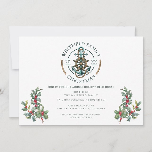 Invitación Navidades Fiesta de la Casa Abierta Náutica (Anverso)