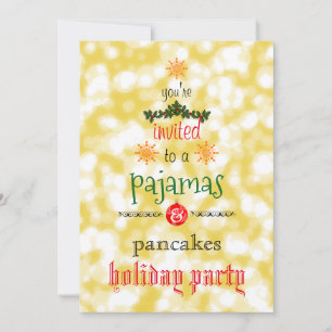 Invitación Navidades Fiesta de la familia Pajamas y Pancakes