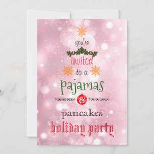 Invitación Navidades Fiesta de la familia Pajamas y Pancakes