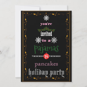 Invitación Navidades Fiesta de la familia Pajamas y Pancakes