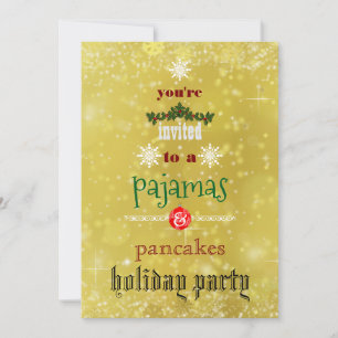 Invitación Navidades Fiesta de la familia Pajamas y Pancakes