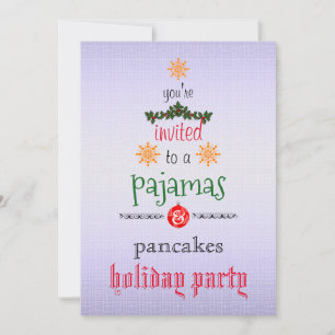 Invitación Navidades Fiesta de la familia Pajamas y Pancakes