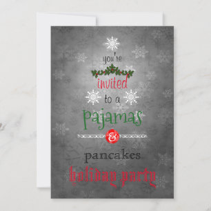 Invitación Navidades Fiesta de la familia Pajamas y Pancakes
