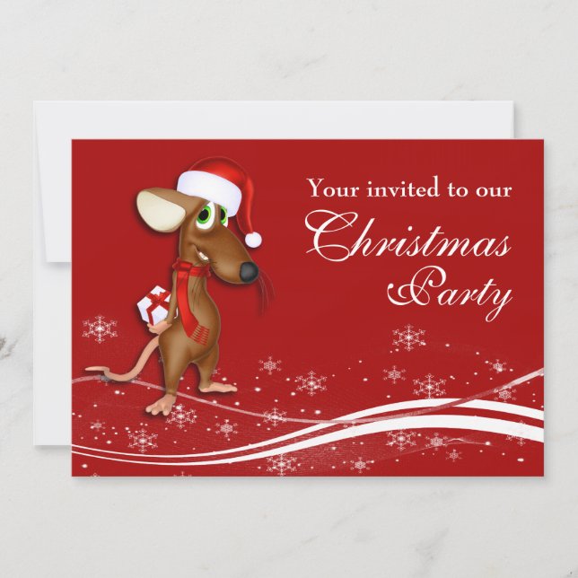 Invitación Navidades Fiesta de Navidades de empresa Mouse (Anverso)