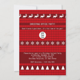 Invitación Navidades Fiesta de oficina de suéter de punto roj