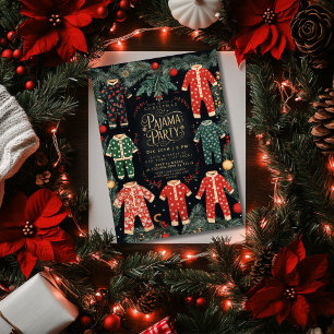 Invitación Navidades Fiesta de Pajama Fiesta de vacaciones de