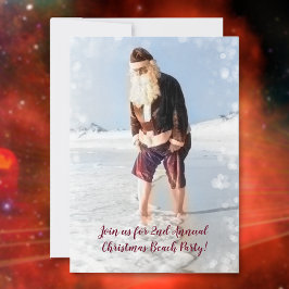 Invitación Navidades Fiesta de playa Ocean Santa