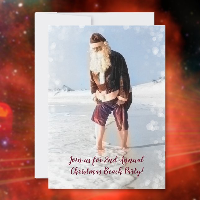 Invitación Navidades Fiesta de playa Ocean Santa (Subido por el creador)