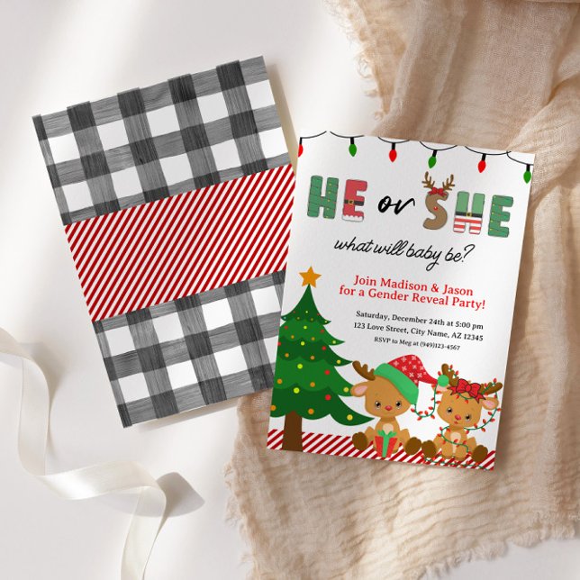 Invitación Navidades: Fiesta de revelación de bebés renos (Subido por el creador)
