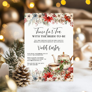 Invitación Navidades Fiesta de té de novia en vacaciones de d