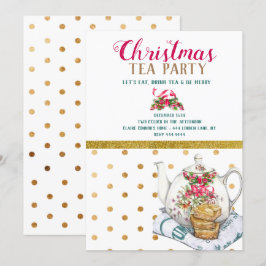 Invitación Navidades Fiesta de té de vacaciones
