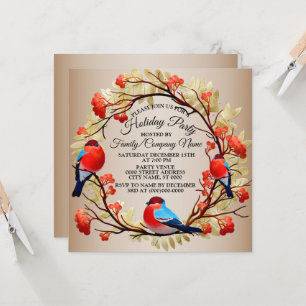 Invitación Navidades Fiesta de Wreath Colorful Holidays