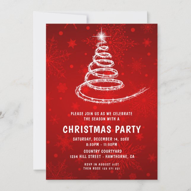 Invitación Navidades Fiesta el árbol de navidad mágico Invita (Anverso)