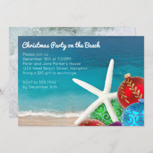Invitación Navidades Fiesta en la playa