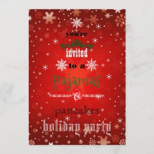 Invitación Navidades Fiesta familiar de pijamas y panqueques