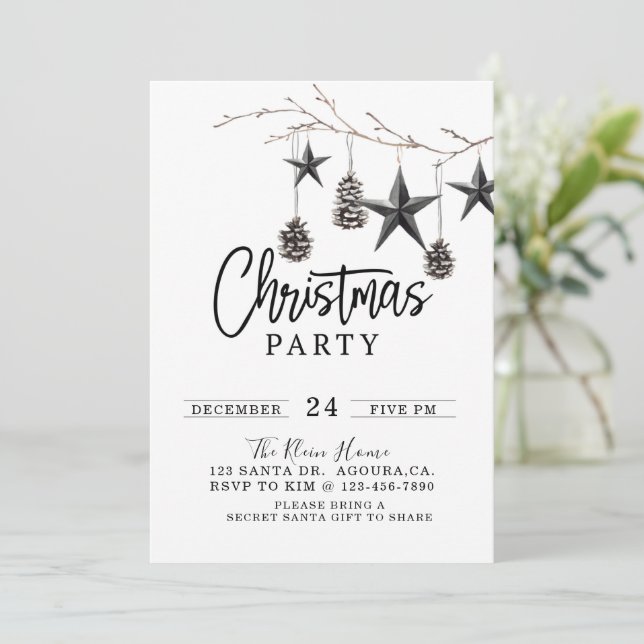 Invitación Navidades Fiesta, fiesta de vacaciones, Navidades  (Anverso de pie)