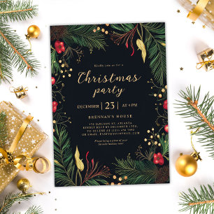 Invitación Navidades Fiesta Fiesta Verde Vegetación Botánica
