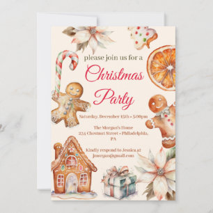 Invitación Navidades Fiesta gingerbread