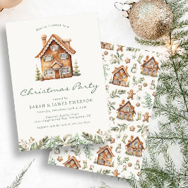 Invitación Navidades Fiesta Gingerbread