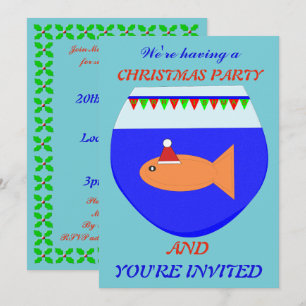Invitación Navidades Fiesta Goldfish Personalizado invita