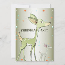 Navidades Fiesta Green Deers Holidays Cute