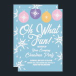 Invitación Navidades Fiesta Groovy Ornaments Snowflakes<br><div class="desc">Invitaciones a navidades con ornamentos de copos de nieve Groovy</div>