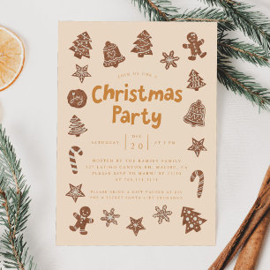 Invitación Navidades Fiesta Holiday Cookies Amarillo