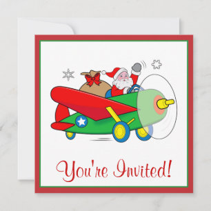 Invitación Navidades Fiesta invitan con Santa Bringing Gifts