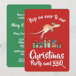 Invitación Navidades fiesta kangaroo saltan sobre invitacione