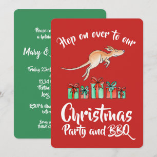 Invitación Navidades fiesta kangaroo saltan sobre invitacione