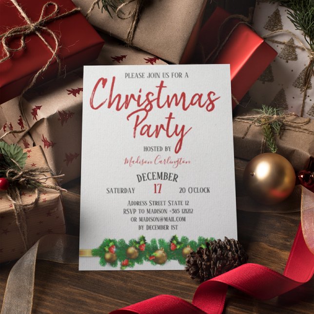Invitación Navidades fiesta Mistletoe Bells Decorativo (Subido por el creador)