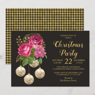 Invitación Navidades Fiesta Moda Floral Bauble Bouquet