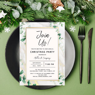Invitación Navidades Fiesta Moda Floral vacaciones corporativ