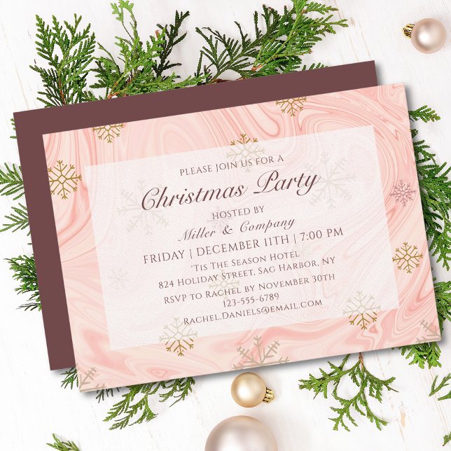 Invitación Navidades Fiesta Moda rosa moderna vacaciones corp (Subido por el creador)