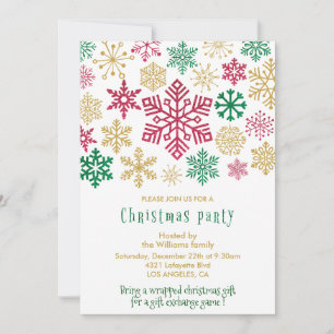 Invitación Navidades Fiesta Moda Snowflakes