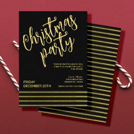 Invitación Navidades fiesta negro y oro