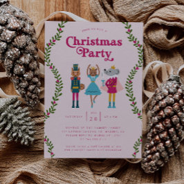 Invitación Navidades Fiesta Nutcracker Pink