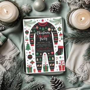 Invitación Navidades Fiesta Pajama Fiesta de vacaciones para 