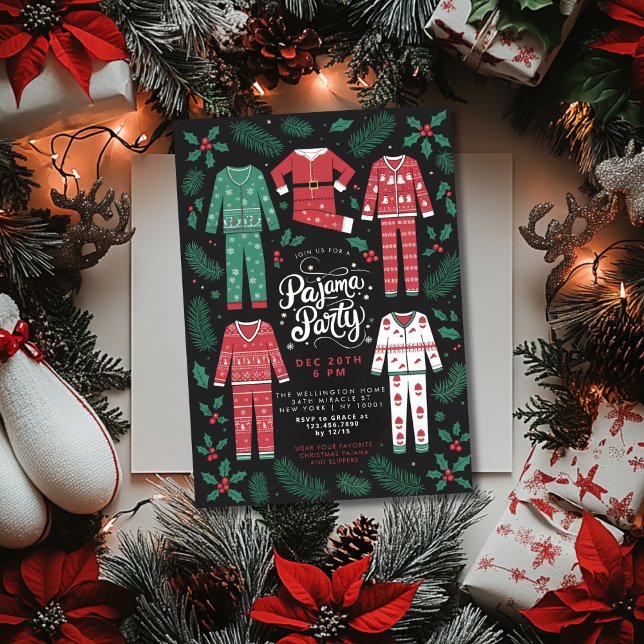 Invitación Navidades Fiesta Pajama Fiesta festivo de Pajama (Subido por el creador)
